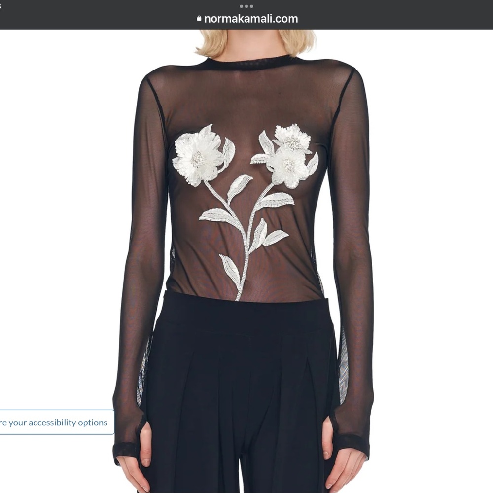 *SOLD* Norma Kamali Floral embroidery top MEDIUM
